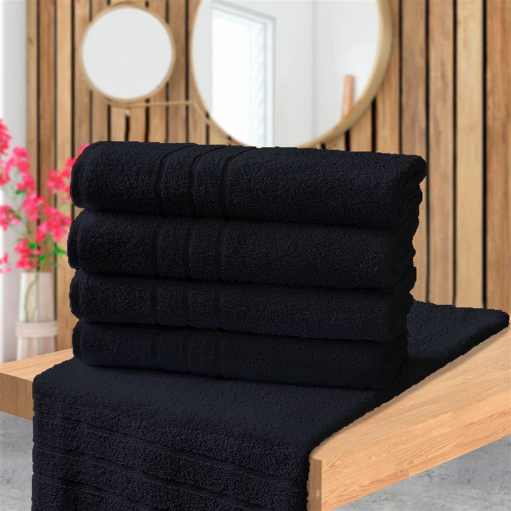 Encontraproduto.com.br - Kit 3 Toalhas De Banho Pet Shop Costura Dupla Felpuda Prata - Preto
