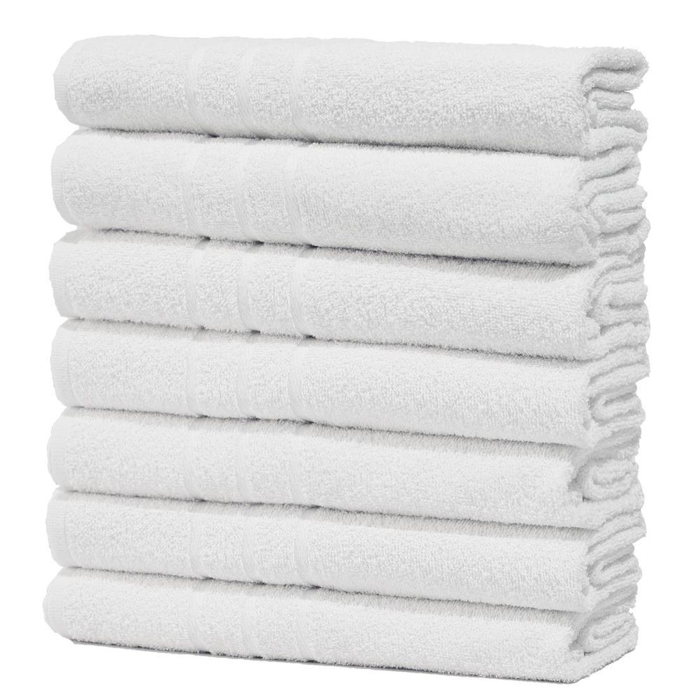 Kit 7 Toalhas De Banho Pet Shop Costura Dupla Felpuda Prata - Branco