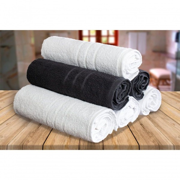 Encontraproduto.com.br - Kit 8 Toalhas De Banho Pet Shop Costura Dupla Felpuda Prata - Variadas