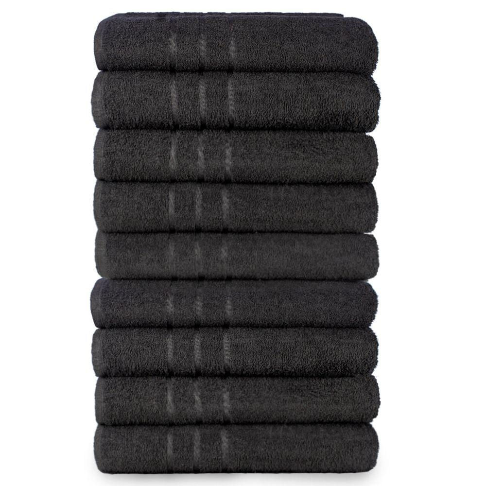 Kit 9 Toalhas De Banho Atacado Macia Direto De Fabrica Prata - Preto