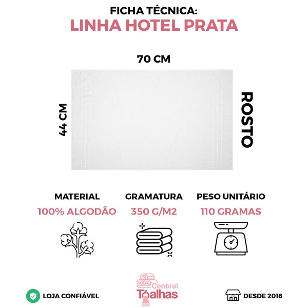 Encontraproduto.com.br - Kit Com 10 Toalhas De Banho Para Hotel - Profissional Prata - Branco