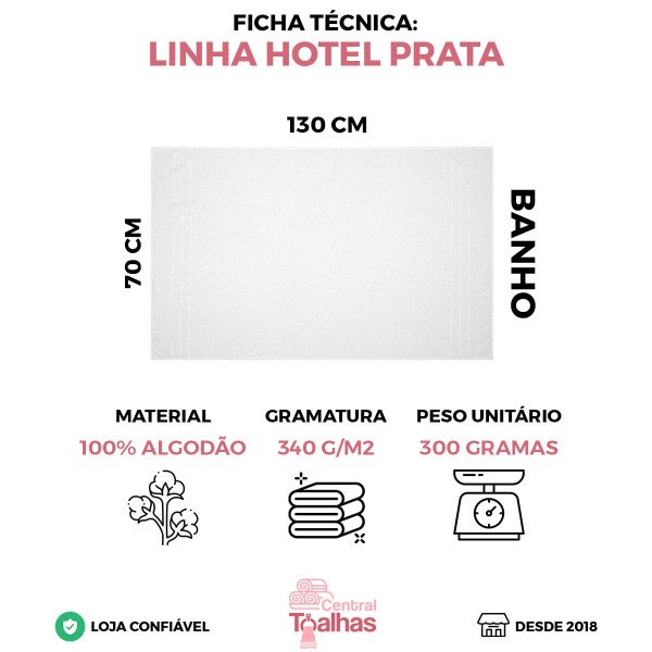 Encontraproduto.com.br - Kit Com 10 Toalhas De Banho Para Hotel - Profissional Prata - Branco