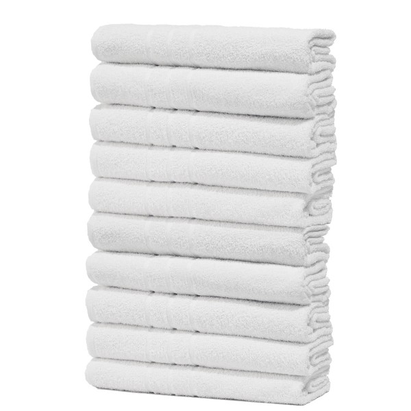 Encontraproduto.com.br - Kit Com 10 Toalhas De Banho Para Hotel - Profissional Prata - Branco