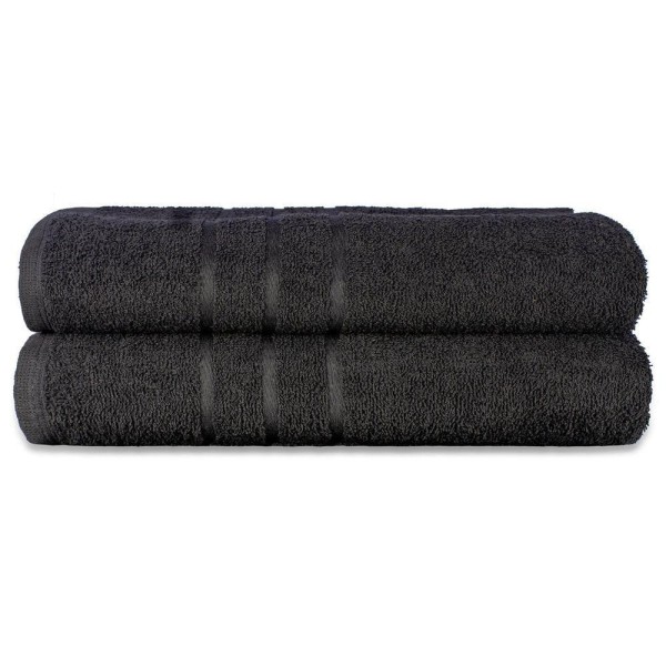 Encontraproduto.com.br - Kit Com 2 Toalhas De Banho Para Hotel - Profissional Prata - Preto