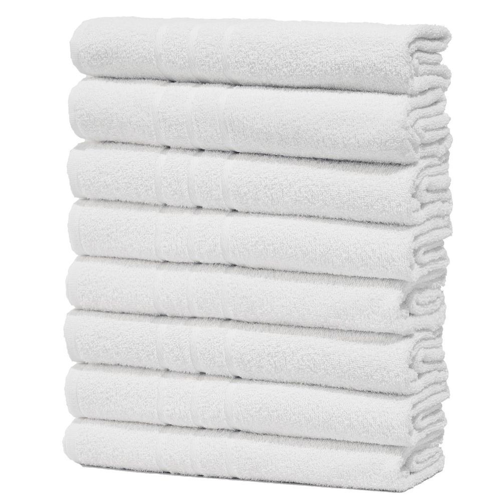 Encontraproduto.com.br - Kit Com 8 Toalhas De Banho Para Hotel - Profissional Prata - Branco