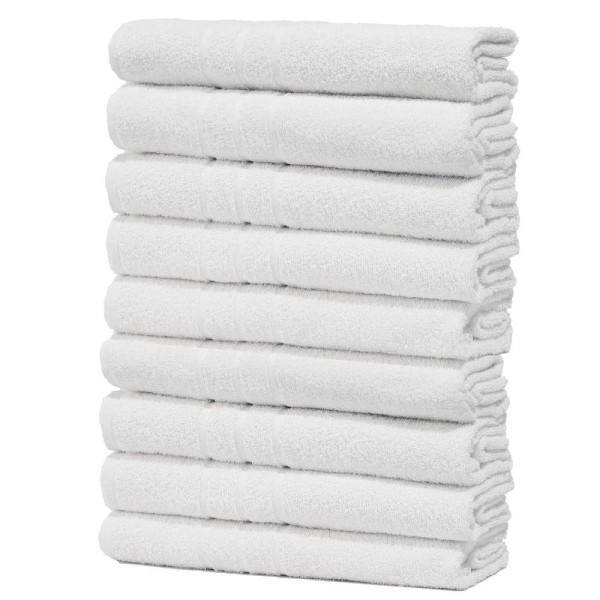 Encontraproduto.com.br - Kit Com 9 Toalhas De Banho Para Hotel - Profissional Prata - Branco