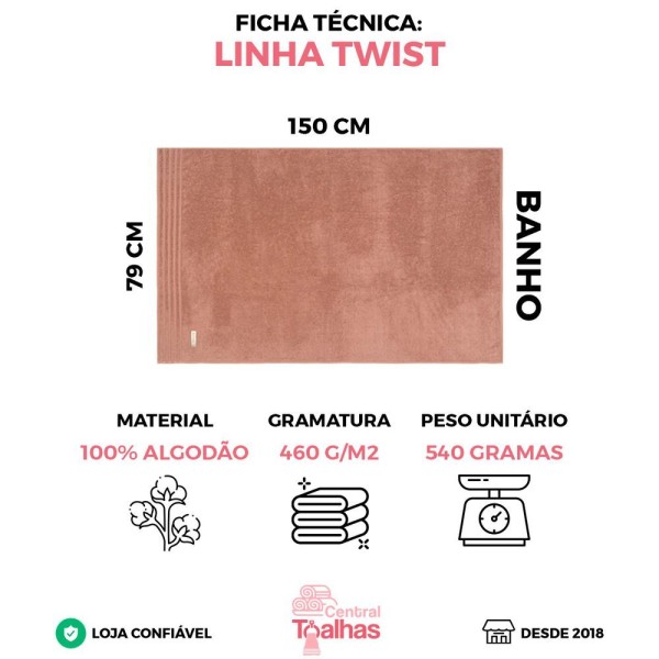 Encontraproduto.com.br - Kit 4 Toalha Gigante Banhão Fio Penteado 100% Algodão Twist - Kit 2