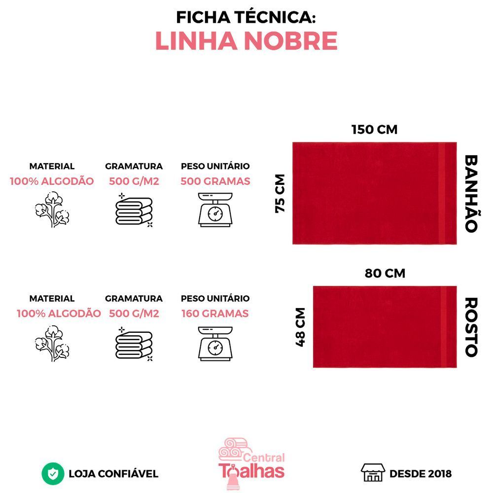 Encontraproduto.com.br - Jogo De Toalhas Grossa Gigante - 5 Banhão E 5 Rosto - Nobre - Variadas