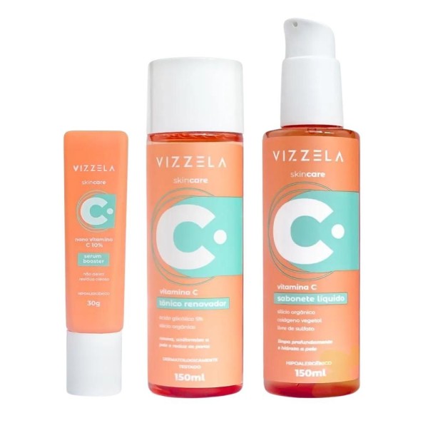 Kit Vizzela Vitamina C Booster 30g+sabonete150ml+tônico 150ml