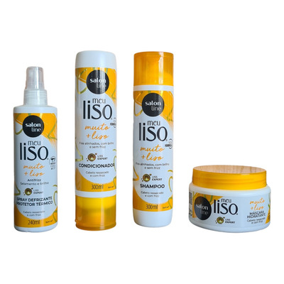 Encontraproduto.com.br - Kit Salon Line Meu Liso Muito+liso Sham+cond+másc+spray Term