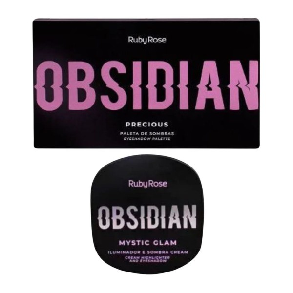 Kit Ruby Rose Obsidian Paleta Precious+iluminador Emmerald