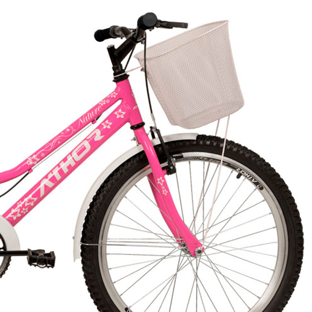Encontraproduto.com.br - Bicicleta Aro 24 Infantil Feminino Athor Nature Com Cesto