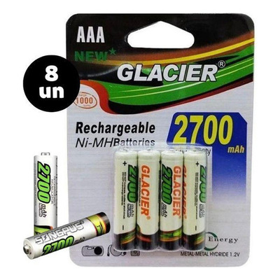 Kit 4 Pilhas Recarregável Glacier 2700mah Aaa