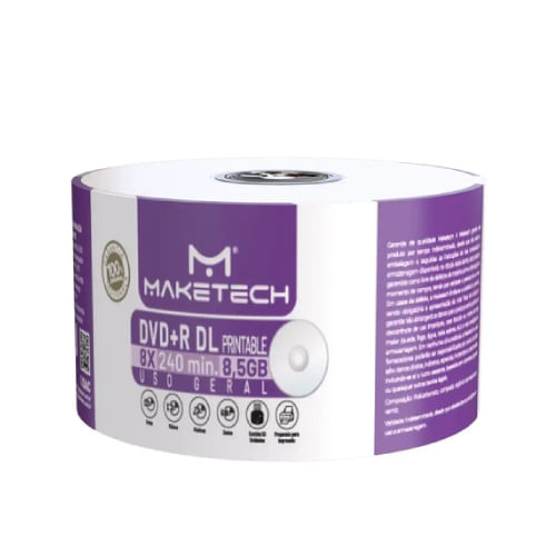 Encontraproduto.com.br - Dvd+R Dl Dual Layer 8x8.5gb 240m - Maketech