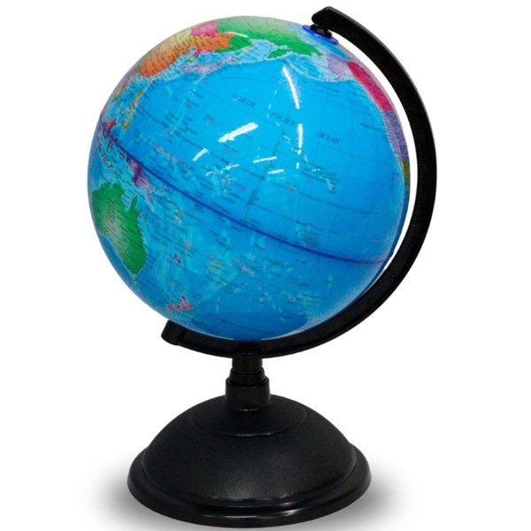 Encontraproduto.com.br - Globo Terrestre Plástico Azul 20cm Globe JF20CPQ (MP)