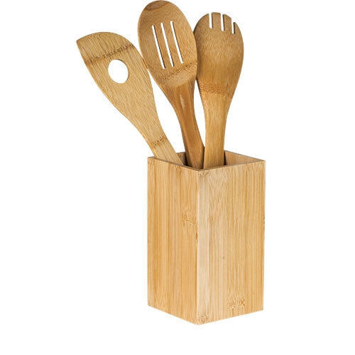 Encontraproduto.com.br - Conjunto de Utensílios Krea Bambu 4 Peças