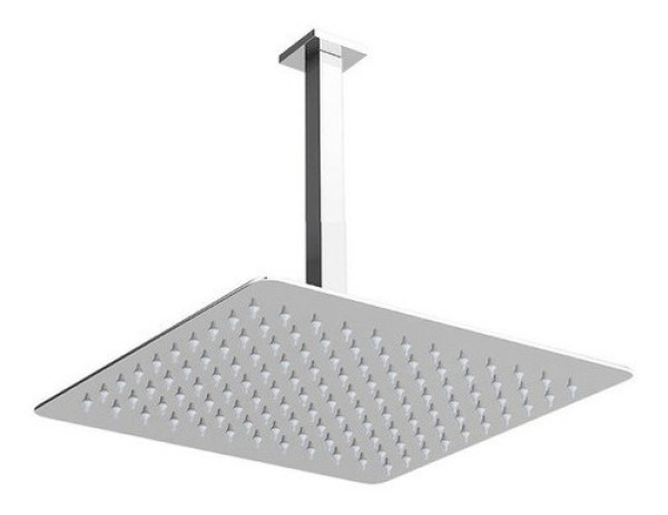 Encontraproduto.com.br - Chuveiro Ducha Slim Quadrado Metal 30x30cm Com Braço De Teto