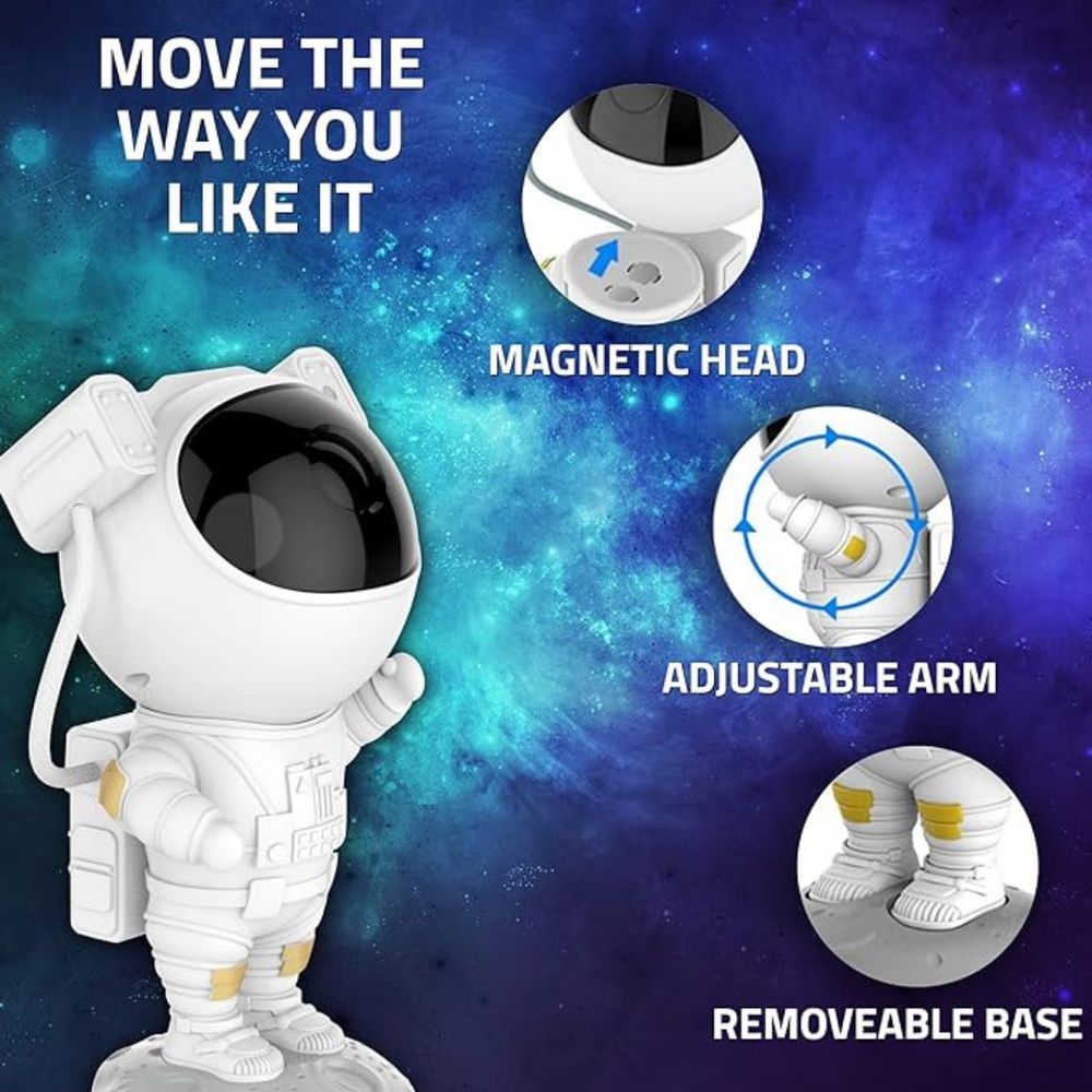 Encontraproduto.com.br - Projetor Led Astronauta Com Efeitos De Brilho Noturno