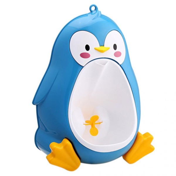 Encontraproduto.com.br - 2 Mictorios Infantil Pinguim Azul Parede Banheiro de Criança