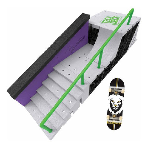 Encontraproduto.com.br - Skate De Dedo Conjunto De Rampas Nyjah Skatepark - Tech Deck