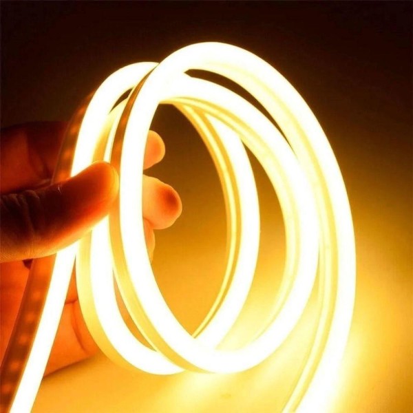 Encontraproduto.com.br - Fita Led Mangueira Neon 5 Mts Iluminação Silicone Flexível Corte 2.5 Cm - Amarelo