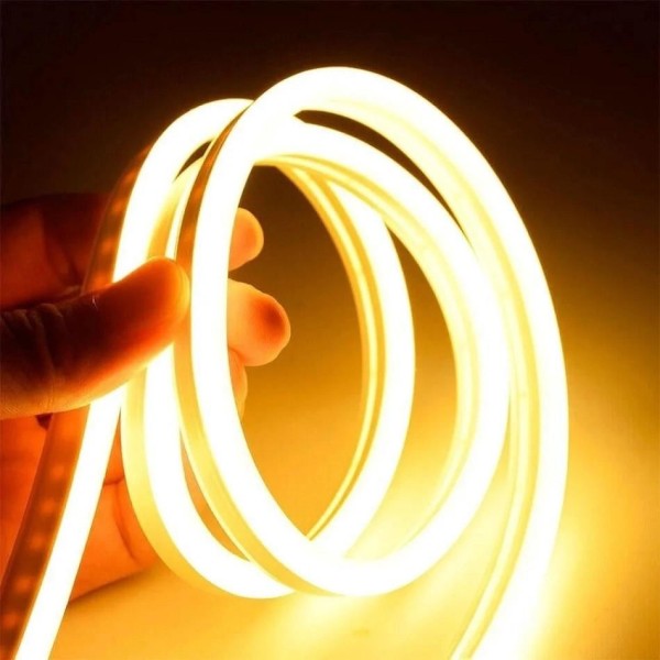 Encontraproduto.com.br - Fita Led Mangueira Neon 5 Mts Iluminação Silicone Flexível Corte 2.5 Cm - Amarelo
