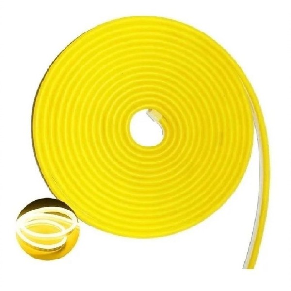 Encontraproduto.com.br - Fita Led Mangueira Neon 5 Mts Iluminação Silicone Flexível Corte 2.5 Cm - Amarelo