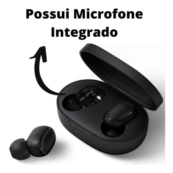 Encontraproduto.com.br - Fone Intra Auricular Bluetooth Preto Para Redmi 9 / 9S