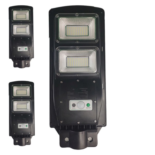 Encontraproduto.com.br - Luminaria Solar 120w Poste 3 Unid. Led Controle E Sensor