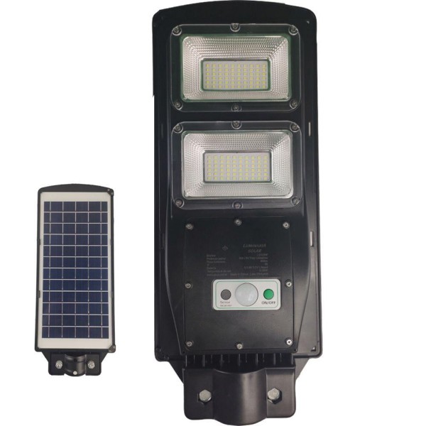 Encontraproduto.com.br - Luminaria Solar 120w Led Controle E Sensor De Movimento