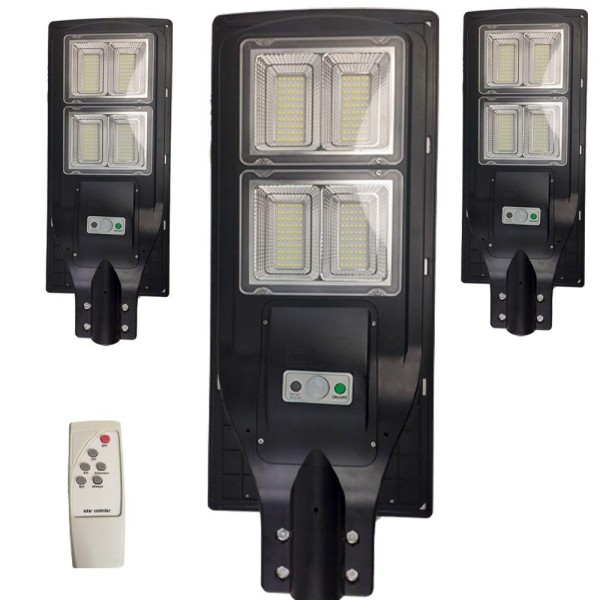 Encontraproduto.com.br - Luminaria Solar Poste Led 240w 3unds Sensor Controle Rua