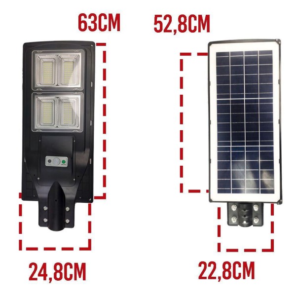 Encontraproduto.com.br - Luminaria Solar Led Poste 240w Sensor E Controle Refletor