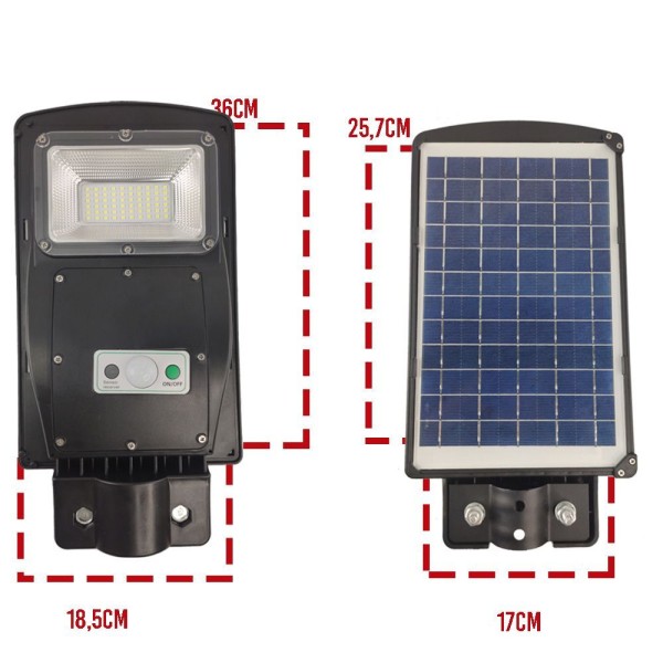 Encontraproduto.com.br - Luminaria Solar 60W Poste Led Sensor De Movimento