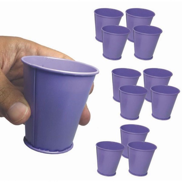 Encontraproduto.com.br - Balde Cachepot De Metal Para Mesa Festa Mini Lilas Com 12
