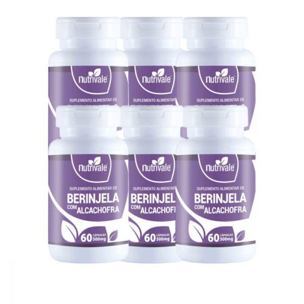 Encontraproduto.com.br - Berinjela Com Alcachofra 6 Unidades 500mg Com 60 Capsulas