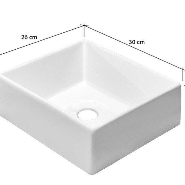 Encontraproduto.com.br - Cuba Pia Retangular Para Banheiro Tulipa Branco