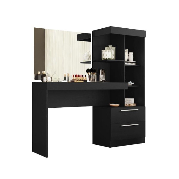 Encontraproduto.com.br - Penteadeira Com Espelho Preto Tx Notável Móveis Preto Tx