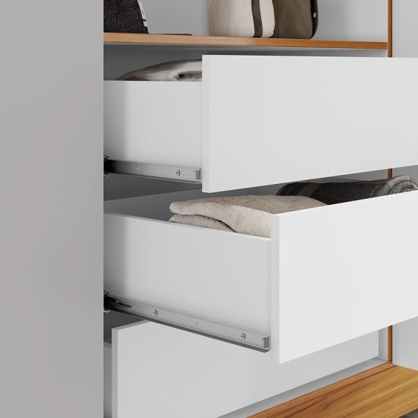 Encontraproduto.com.br - Conjunto Para Quarto Com Guarda-roupa Nt5190 E Cômoda Nt5185 Notável Móveis Freijó/off White