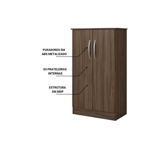 Encontraproduto.com.br - Conjunto Para Escritório Com Mesa Office E Armário Alaska Notável Nogal Nogal