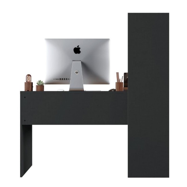 Encontraproduto.com.br - Conjunto Para Escritório 2 Peças Com Escrivaninha E Armário Preto Tx Notável Móveis Preto Tx