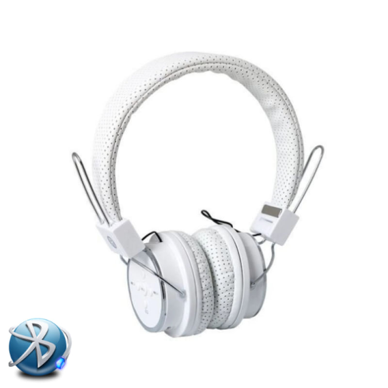 Fone de Ouvido Bluetooth Micro SD FM B05 Dobravel com Microfone Branco