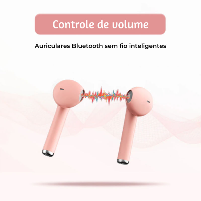 Encontraproduto.com.br - Fone de Ouvido Sem Fio i12 TWS Bluetooth Rosa