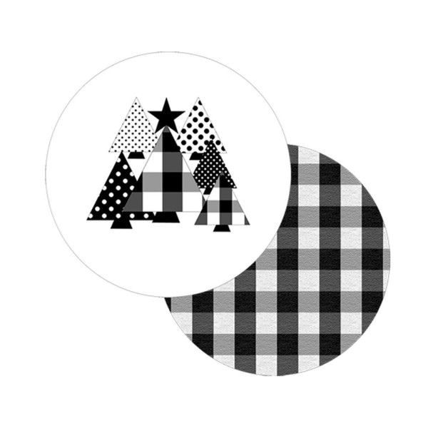 Encontraproduto.com.br - Kit 02 Capas Para Sousplat Natal Minimal Xadrez