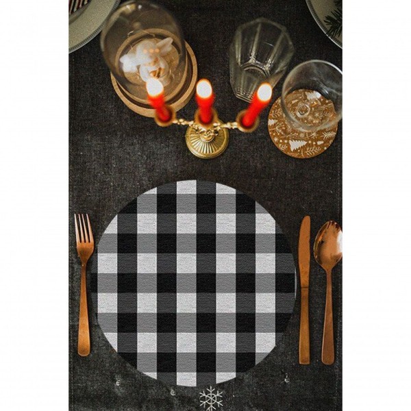 Encontraproduto.com.br - Kit 02 Capas Para Sousplat Natal Minimal Xadrez