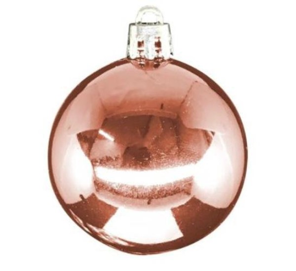 Bola De Natal Lisa Rosê 15Cm - Unidade