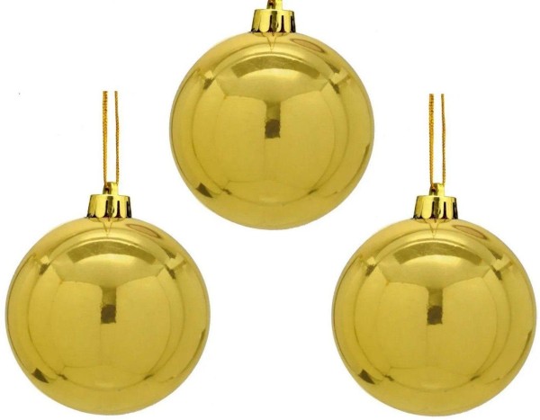 Encontraproduto.com.br - Kit 2 Bolas De Natal Lisa Dourada 25Cm