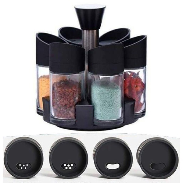 Encontraproduto.com.br - Porta Condimentos Temperos 6 Peças Cozinha Suporte