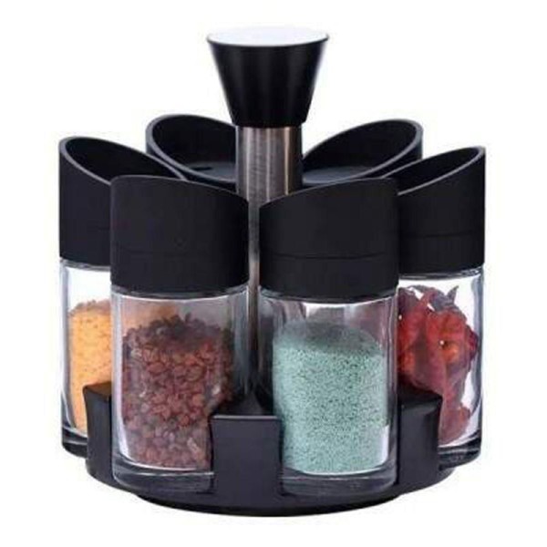 Encontraproduto.com.br - Porta Condimentos Temperos 6 Peças Cozinha Suporte