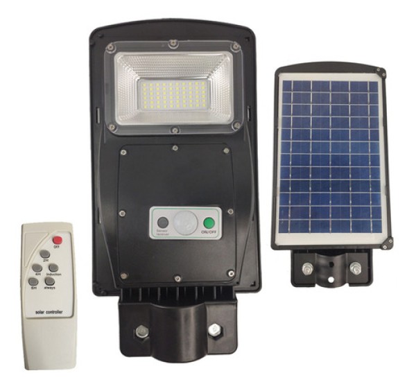 Encontraproduto.com.br - Luminaria Solar Poste 60w Led Rua Controle E Sensor