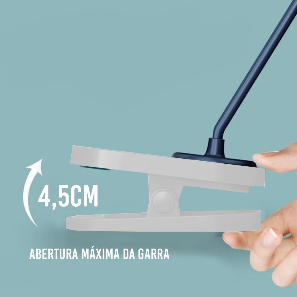 Encontraproduto.com.br - Luminaria De Mesa C/Garra Articulavel Led 3 Cores Abajur